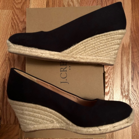 J. Crew Canvas Espadrille Wedges, Black, Size 8.5, Box included. - Picture 2 of 16